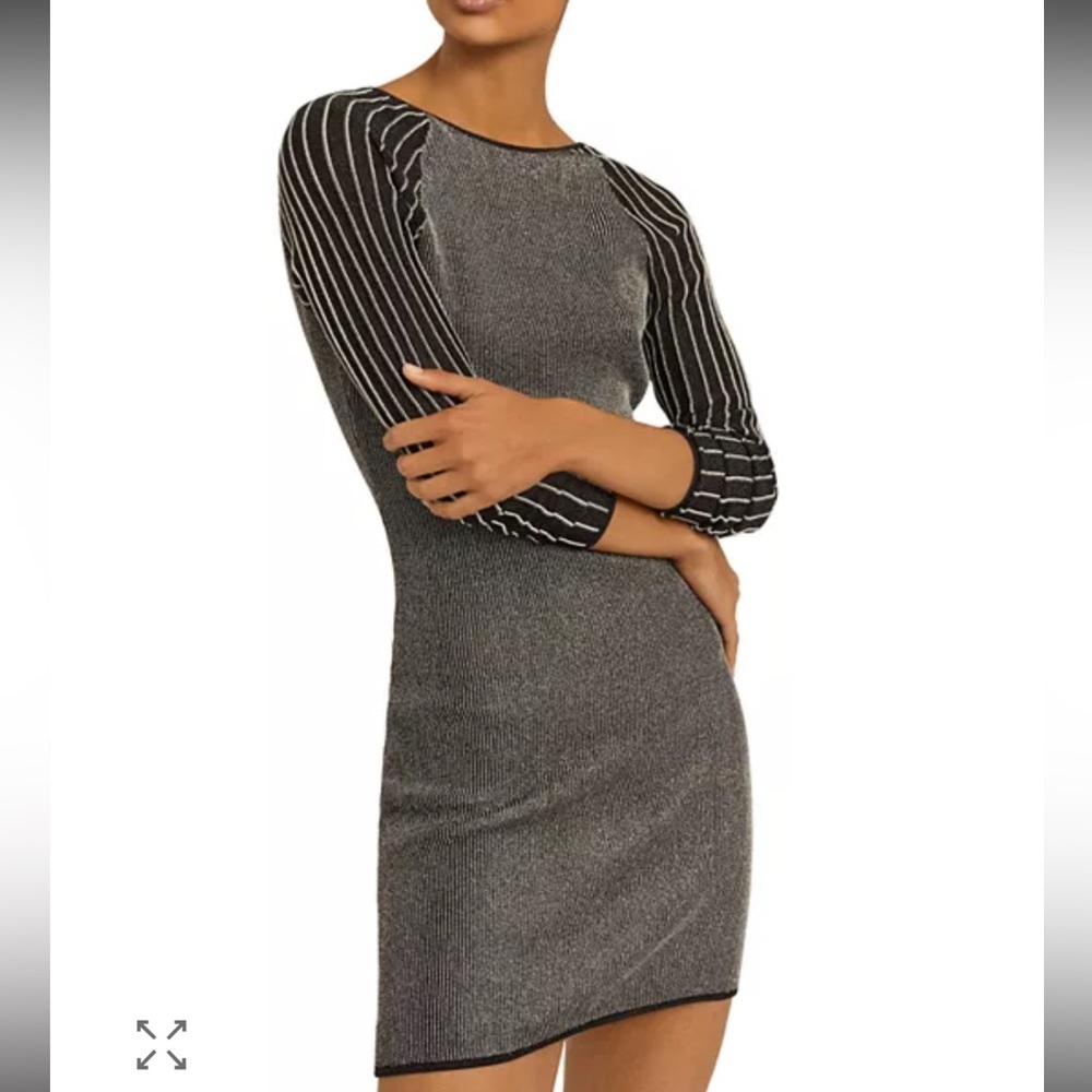 Reiss Marina Metallic Striped Mini Dress